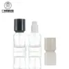 Nuevo en Stock Botella Redonda Recta de Vidrio Transparente de 30 ml para Base de Maquillaje Líquido, Bomba de Loción, Botella para Crema Protectora/Base, Material de Empaque para Sub-empaque