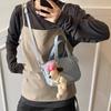 Bolsa Casual Textive Simples 2025 Primavera Design de Nicho Nova Moda Bolsa Feminina de Ombro Transversal Bolsa Balde