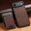 Adequado para Capa de Celular Iphone18Pro, Porta-Cartão Magnético Dois em Um, Suporte de Carregamento Sem Fio Magsafe Capa de Couro