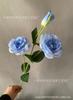 Flor Eustoma de 3 cabezas boda decoración de boda decoración floral adornos para sala de estar accesorios para sesión de fotos flores falsas suaves para el hogar
