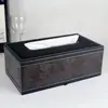 Caja de pañuelos de cuero estilo europeo, dispensador de pañuelos para uso en coche y hogar, caja de pañuelos creativa para sala de estar, mesa de centro, dormitorio y comedor