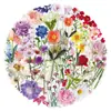 50 Piezas de Pegatinas Transparentes de Pétalos Florales, Estilo Ins Realista, Exquisitos Materiales para Journaling Femenino, Caja de Almacenamiento, Pegatinas Guka