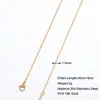 Estilo Europeo y Americano Chapado en Oro de 18K No se Desvanece Estilo Ins Moda Cadena para Clavícula de Mujer Cadena Lisa Cadena de Acero Inoxidable con Hoja DIY