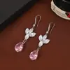 Conjunto de Collar y Pendientes de Gota de Agua Artesanal Pesado de Lujo, Elegante y Lujoso Conjunto Artesanal Pesado de Circonita, Estilo Clásico