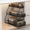 Estante de Almacenamiento para Fregadero de Cocina del Hogar Gabinete Deslizante Estante Deslizante por Capas Cesta Deslizante Estante de Almacenamiento para Platos de Fregadero Condimentos