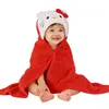Toalha de Banho Poncho Infantil Pode Ser Usada e Enrolada, Toalha de Banho com Capuz para Recém-Nascidos, Roupão de Banho com Capuz Absorvente de Desenho Animado em Fleece Coral para Natação