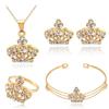 Conjunto de joyas europeas y americanas de moda con diseño de mariposa, collar, pendientes, anillo y pulsera, conjunto de cuatro piezas en stock