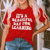 Camiseta de algodón puro de Amazon para mujer, estilo europeo y americano, ideal como regalo para profesores, con cuello redondo y manga corta, disponible en verano.