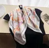 Bufanda Estampada Estilo Artístico Similar a la Seda, Pañuelo Cuadrado Pequeño, Chal de Alta Gama, Bufanda para el Cuello Protección Solar, Pañuelo para la Cabeza, Bufanda