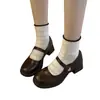 Zapatos de cuero estilo JK para mujer, nuevo modelo de otoño 2026, hebilla de una tira, estilo de noche, tacón grueso, zapatos de salón, zapatos Mary Jane franceses