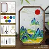 Bandeja de té con pintura de esmalte cloisonné, kit de materiales DIY, bandeja de vidrio cloisonné, actividad artesanal tradicional, regalo para el Festival de Medio Otoño