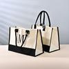 Bolsa Tote de Lino Confeccionada Lista para el Mercado Transfronterizo con Logotipo Personalizado, Bolsa de Compras de Gran Capacidad con Letras Impresas, Personalización Personalizada