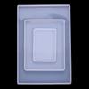 Espejo diy material de gota de pegamento de cristal base de mesa molde de silicona tamaño rectangular chasis espejo molde de gota de pegamento