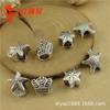 Venta al por mayor de fábrica cuentas retro plateadas de agujero grande-copo de nieve estrella de mar Corona joyería DIY 60/bolsa