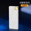 Novo Isqueiro Ultra-Fino Flip-Top Escovado com Chama de Jato Direto, Chama Azul, Recarregável, À Prova de Vento, Personalizado para Venda por Atacado