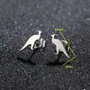 Aretes de Acero Inoxidable Calados de Pingüino, Elefante, Conejo, Dinosaurio, Oveja, Rana, Accesorios para Orejas Personalizados de Moda y Sencillos Venta al por Mayor