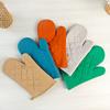 Guantes de Microondas de Algodón Grueso de Color Sólido y Cuadros Especiales para Horno de Horneado Aislamiento Térmico Antideslizantes Guantes de Alta Temperatura