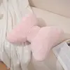 Almohada simple con lazo en blanco y negro para oficina, dormitorio, protección multifuncional para la cintura, cojín de respaldo de asiento de felpa
