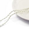 Material para tocado de estilo antiguo Blanco roto Vidrio ovalado perforado Perla de imitación Accesorios de joyería para pendientes y collares DIY Hechos en casa