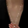 Colar de Aço Titânio com Fecho de Pérola Estilo Coreano, Design de Luxo Leve Estilo Nicho Ins, Colar Versátil para Clavícula para Mulheres