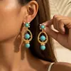Brincos Florais de Luxo Leve Transfronteiriços, Moda Artística Retrô, Brincos de Tarraxa Elegantes com Hastes de Prata, Acessórios de Orelha Vintage de Alta Qualidade Atacado