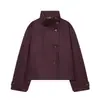 Para Comercio Exterior Europeo y Americano Transfronterizo Ropa de Mujer Aliexpress Más Vendido Casual Versátil Chaqueta Abrigo Corto de Lana con Cuello Alto