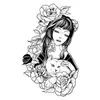 Tatuaje de Gato Chica Literaria Estilo Japonés Transfronterizo Rosa en el Brazo Crea Fácilmente Tatuajes Personalizados de Nicho de Alta Gama~