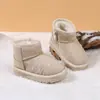 Zapatos de caminar forrados de polar para niña para otoño e invierno, zapatos de bebé estilo princesa, botines de suela blanda, nuevas botas de nieve 2025