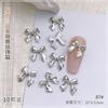 Joyería para uñas aleación nuevo lazo tridimensional metal pajarita plata conejo luna uña red explosiones