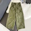Ropa para Mujer Nanyou Rayón Gofrado Otoño Nuevo Estilo Chino Bordado Pesado Jacquard Pantalones Pantalones Casuales Nuevo Modelo Negro