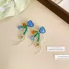 Pendientes de Flor Azul Frescos y Elegantes, Versátiles y Atmosféricos, Adecuados para Fotografía de Viajes y Trayectos Diarios