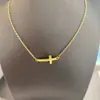 Moda Europea y Americana Versátil Collar con Colgante de Cruz Dorado y Plateado para Hombres y Mujeres Cadena de Personalidad de Nicho