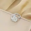 Anillo Ladrillo de Diseño Nicho de Alta Gama Lujo Accesible para Mujer Moda Europea y Americana Creativo Zirconia Chapado en Oro Anillo Abierto Ajustable