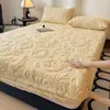 Lençol de Cama de Lã de Leite Ajustável Peça Única Inverno Engrossado Quente Dormitório Quarto Uso Doméstico Macio Confortável Protetor de Lençol Ajustável