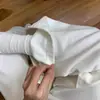 Diseño Jeans Blancos Plisados de Pierna Ancha Sueltos para Mujer Cintura Alta Adelgazantes Pantalones Rectos de Pierna Ancha