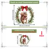 Colección transfronteriza de lindas pegatinas de ventana con temática navideña de ardilla y rama de pino para decoración del hogar, adecuadas para ventanas, puertas de vidrio y otras superficies; pegatinas de cristal electrostáticas