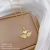 [Acero de Titanio] Concha Pato Mandarín Diamante Completo Lujo Ligero Temperamento Precioso Collar Diamante Completo Cadena Clavícula Combinable para Mujer Cadena Acero de Titanio