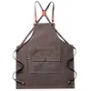 Avental de Lona Espessa à Prova d'Água e Óleo com Logotipo Personalizado para Uso Transfronteiriço - Cozinha, Jardinagem, Armazenamento, Roupas de Trabalho Doméstico - Venda por Atacado