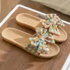 Zapatillas Nuevas de Lino para Mujer Verano Uso en Casa para Parejas Sandalias y Zapatillas de Casa Antideslizantes Suaves