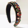 Diadema de Lentejuelas Super Brillantes Nueva Transfronteriza Europea y Americana para Mujer Moda Barroca Pesada con Pedrería de Colores Borde Ancho Bola Diadema para el Cabello Accesorio para el Cabello