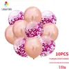 Aliexpress Balão Transparente de Látex Rosa Dourado com Confete Lantejoula Metálico Conjunto Balões Decoração Festa de Aniversário