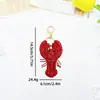Estrellas de Mar, Cangrejos, Langostas de Algodón Relleno Tridimensional Hechos a Mano Parches de Tela Bordados con Cuentas Llavero Mochila Accesorios para Ropa