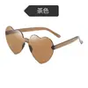 Gafas de Sol Dulces Lindas de Amor Divertidas Para Todo Combinar Decorativas Para Fiesta Gafas Sin Montura con Borde de Corazón de Melocotón