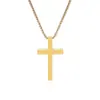 Collar de Acero Inoxidable con Colgante de Cruz Estilo Ins Europeo y Americano Brillante Nicho Elegante Cadena para Suéter de Acero Inoxidable Joyería para Hombres y Mujeres