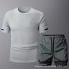 Conjunto de Terno de Malha de Secagem Rápida Tamanho Europeu Transfronteiriço, Novo Estilo de Verão Camiseta de Manga Curta Traje Esportivo para Corrida e Fitness, Secagem Rápida