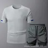 Conjunto de Terno de Malha de Secagem Rápida Tamanho Europeu Transfronteiriço, Novo Estilo de Verão Camiseta de Manga Curta Traje Esportivo para Corrida e Fitness, Secagem Rápida