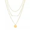 Joyería transfronteriza europea y americana, accesorios de colgante de lentejuelas de moda personalizados, collar de perlas de cadena de cuentas de cobre simple multicapa para mujer