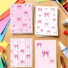 Novo Produto Papel de Fundo com Laço 24 Folhas Papel para Diário de Menina 30X30Cm Festa Colagem Diário Papel Material Rosa