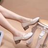 Zapatos Mary Jane de Cuero Estilo Francés 2026 Elegantes de Hada Versátiles de Tacón Grueso Alto para Mujer