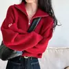 Suéter de cuello alto de punto, estilo perezoso, con media cremallera, para mujeres petite, prendas de punto para otoño e invierno, prenda exterior suave y holgada, top de moda